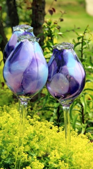 Glass Art, Purple, Art, Flower, Blue, flower, fragility thumbnail