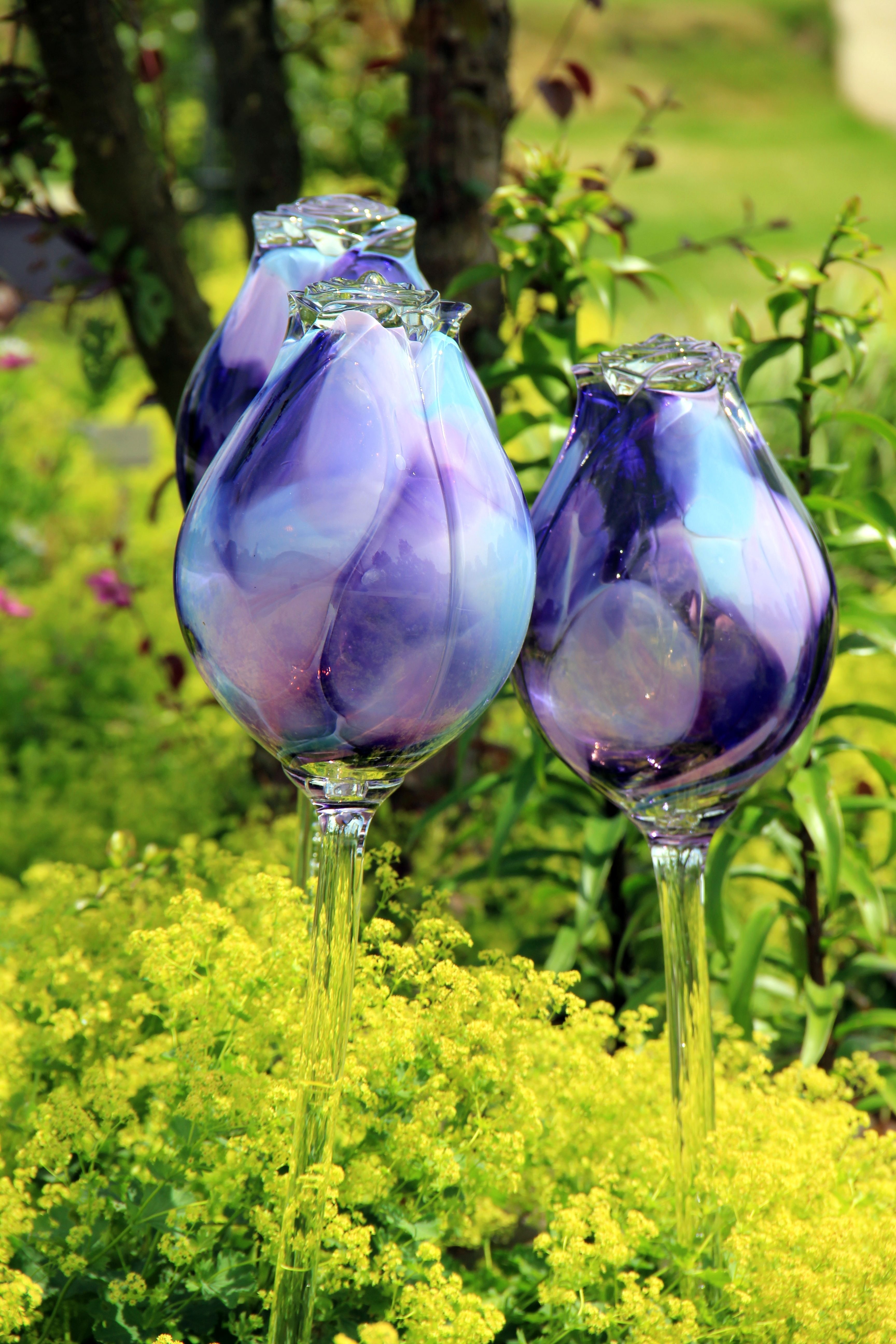 Glass Art, Purple, Art, Flower, Blue, flower, fragility