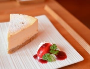 cheesecake on white ceramic plate thumbnail