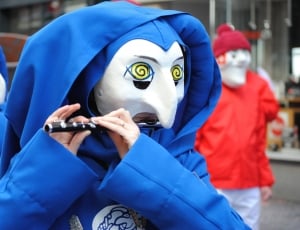 white and blue clown costume thumbnail