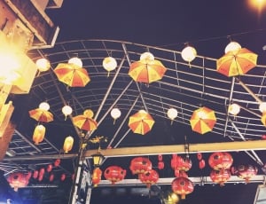 Lampion, Night, Lamps, China, Chinese, hanging, low angle view thumbnail