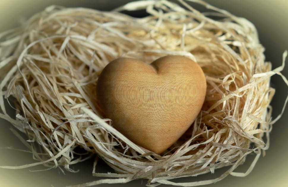 brown wooden heart shaped decor preview