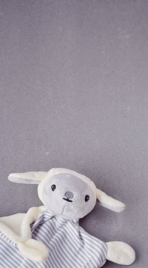 white and grey sheep plush toy thumbnail