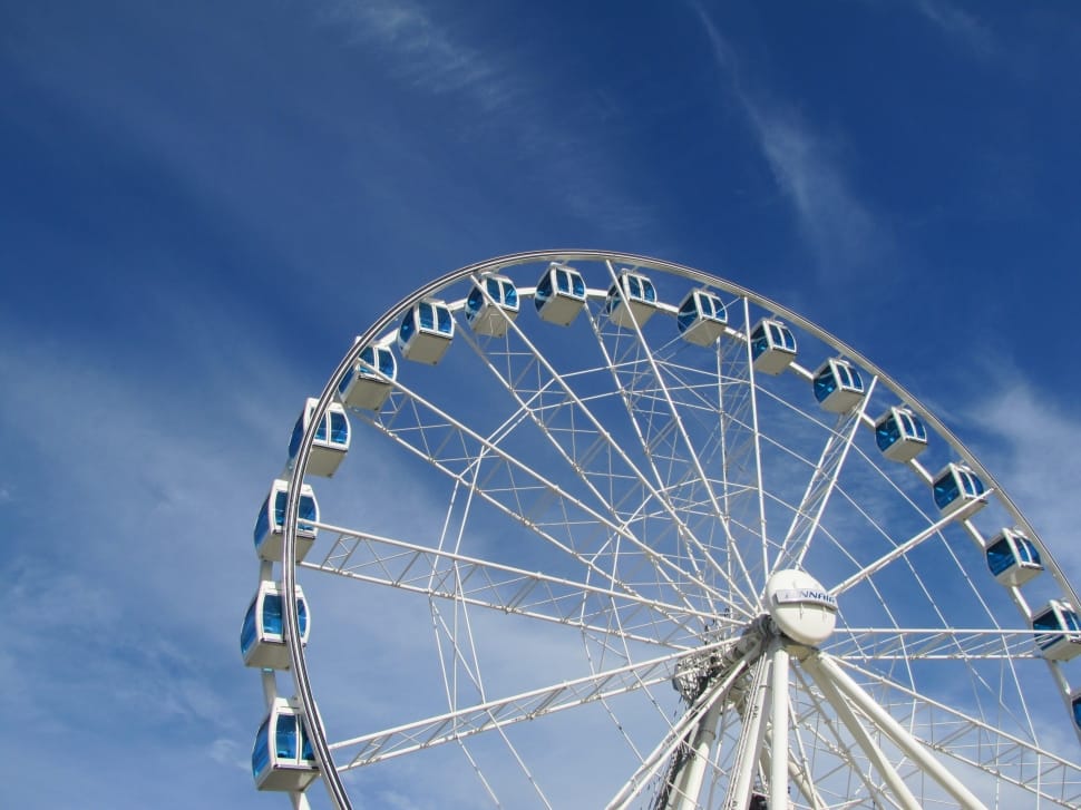 white and blue ferris wheel preview