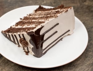 white brown and black chocolate sliced cake thumbnail