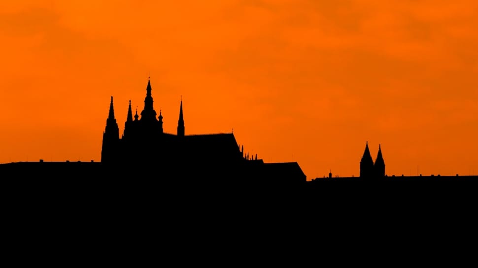 castle silhouette at golden hour preview