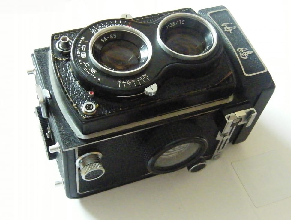 black vintage camera preview