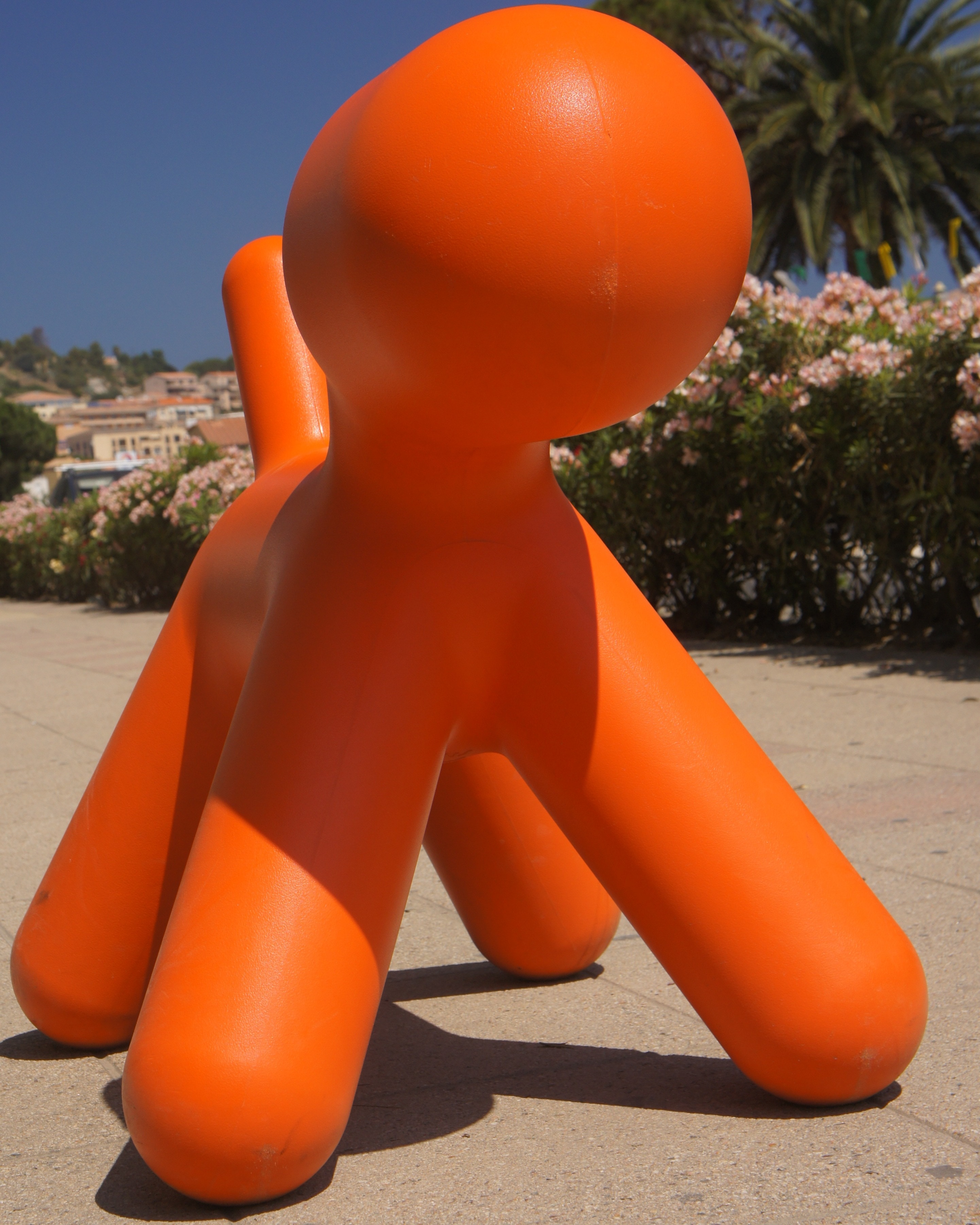 orange inflatable 4 legged animal