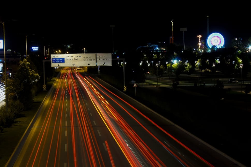 Long-Exposure, Park, Traffic, Cars, night, illuminated preview