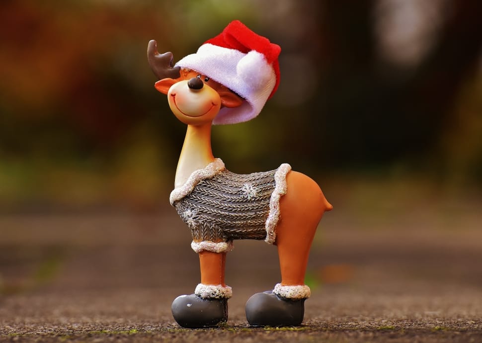brown reindeer ceramic figurine preview