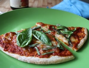 mozzarella pizza with basil herbs thumbnail