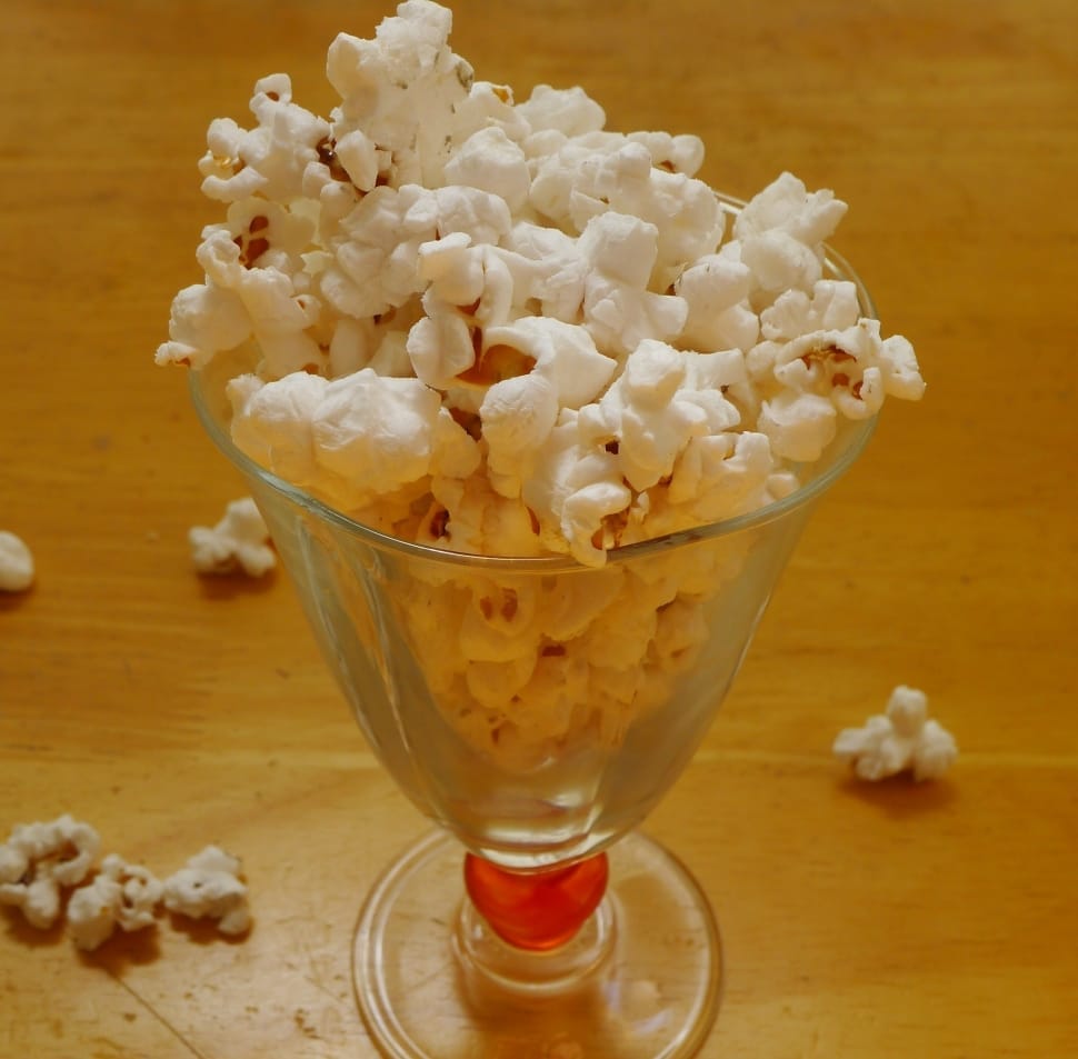 clear footed glass cup and popcorn lot preview