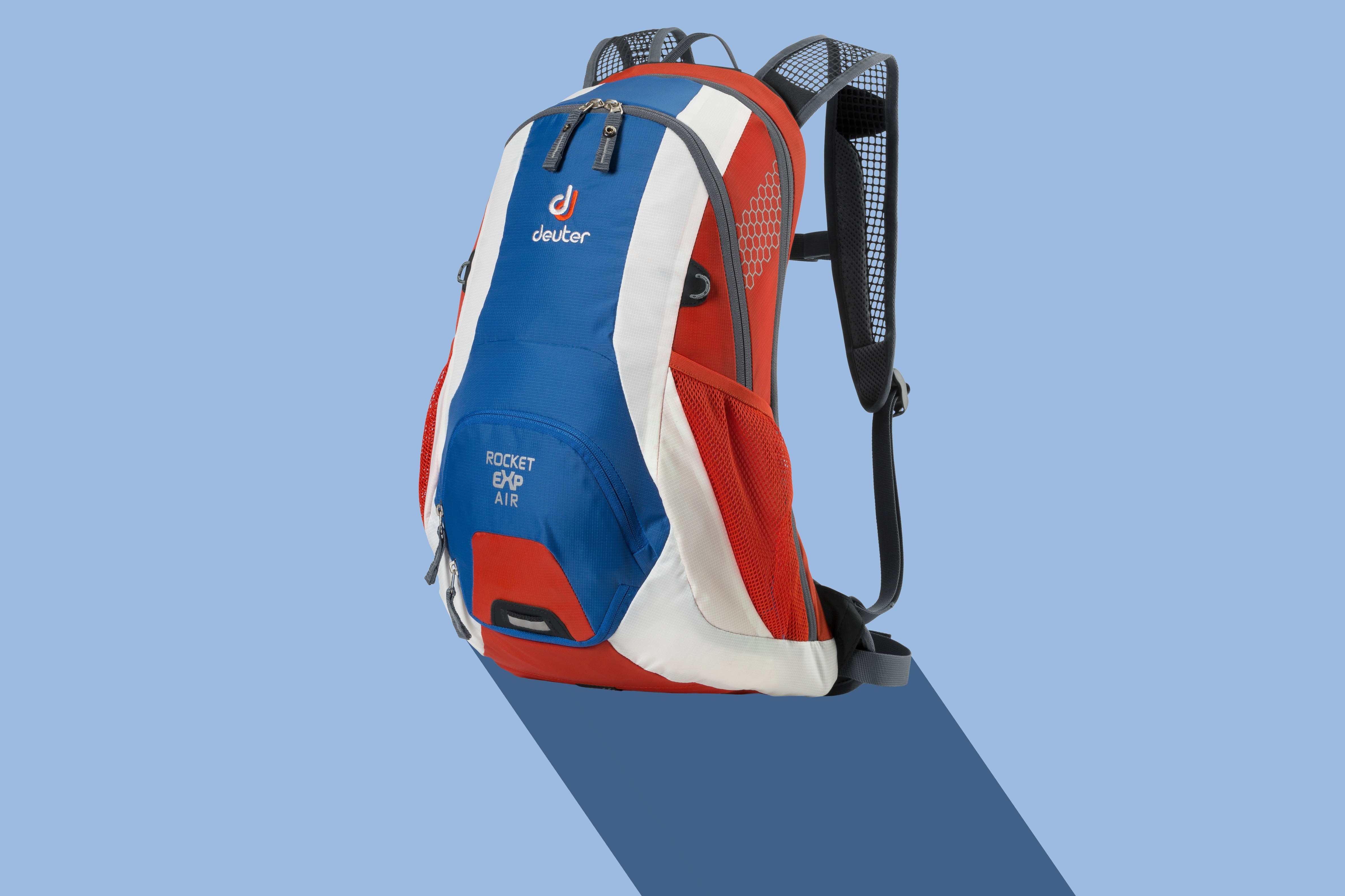 White, Backpack, Sport, Blue, Leisure, blue, red