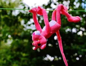 pink tiger hanging plush toy thumbnail