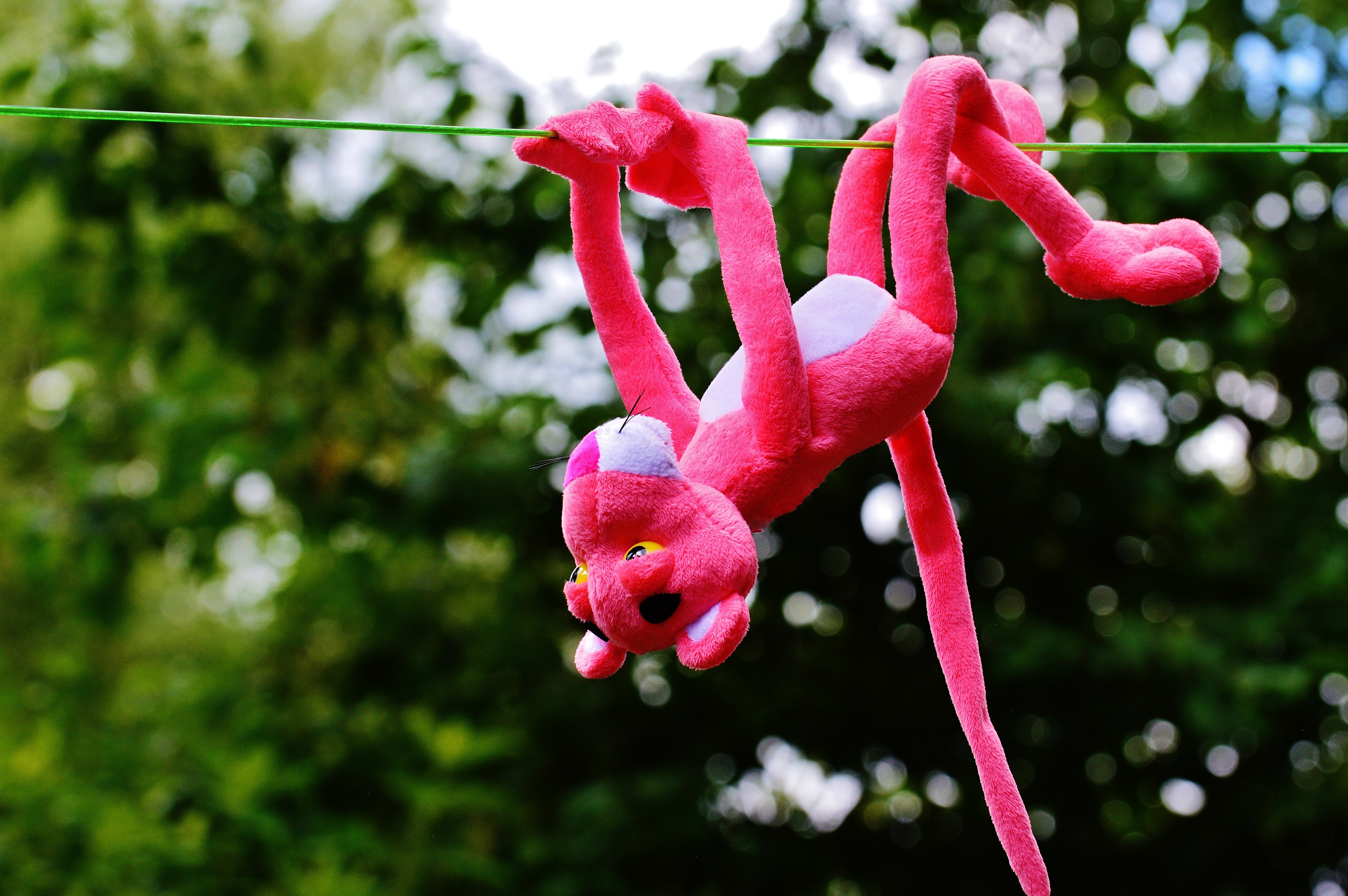pink tiger hanging plush toy