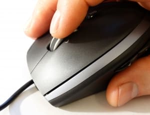 black and gray optical corded mouse thumbnail