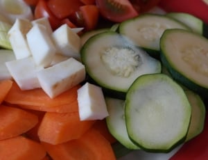 sliced cucumber, carrots and cherry tomato lot thumbnail