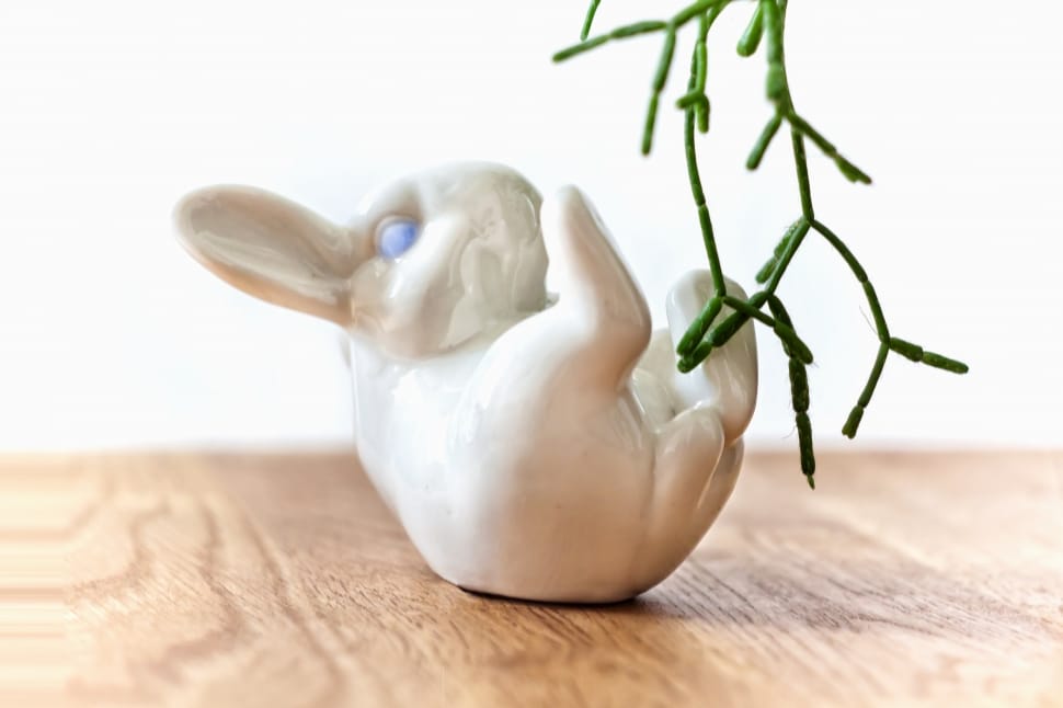 white ceramic duck figurine preview