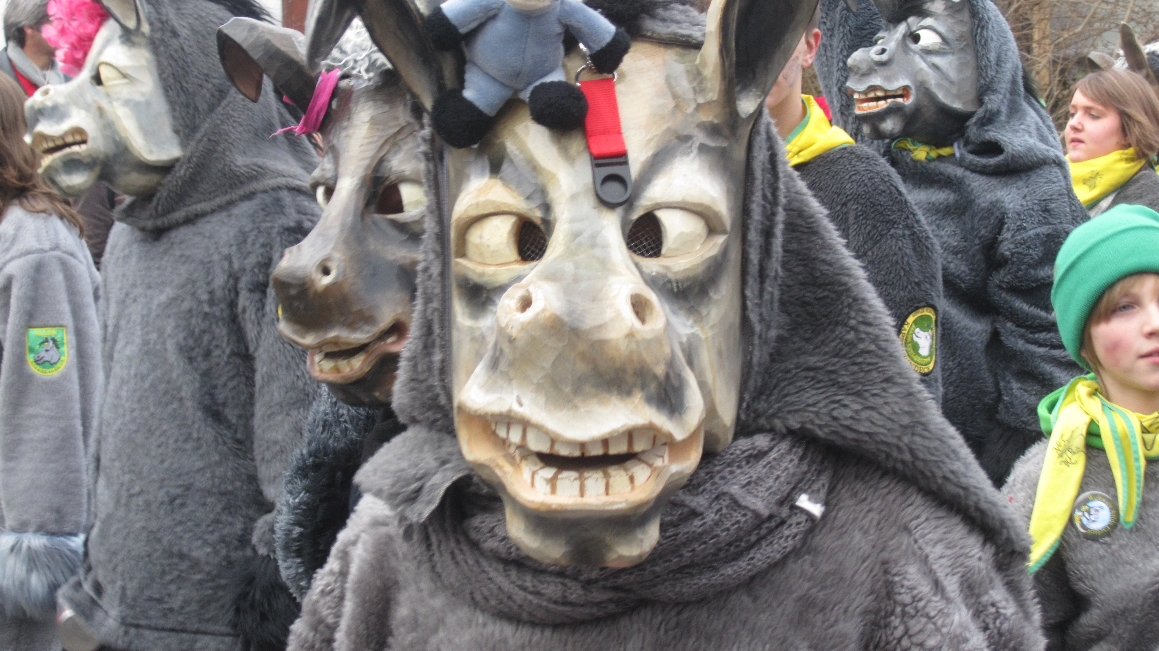 person wearing bull costumes