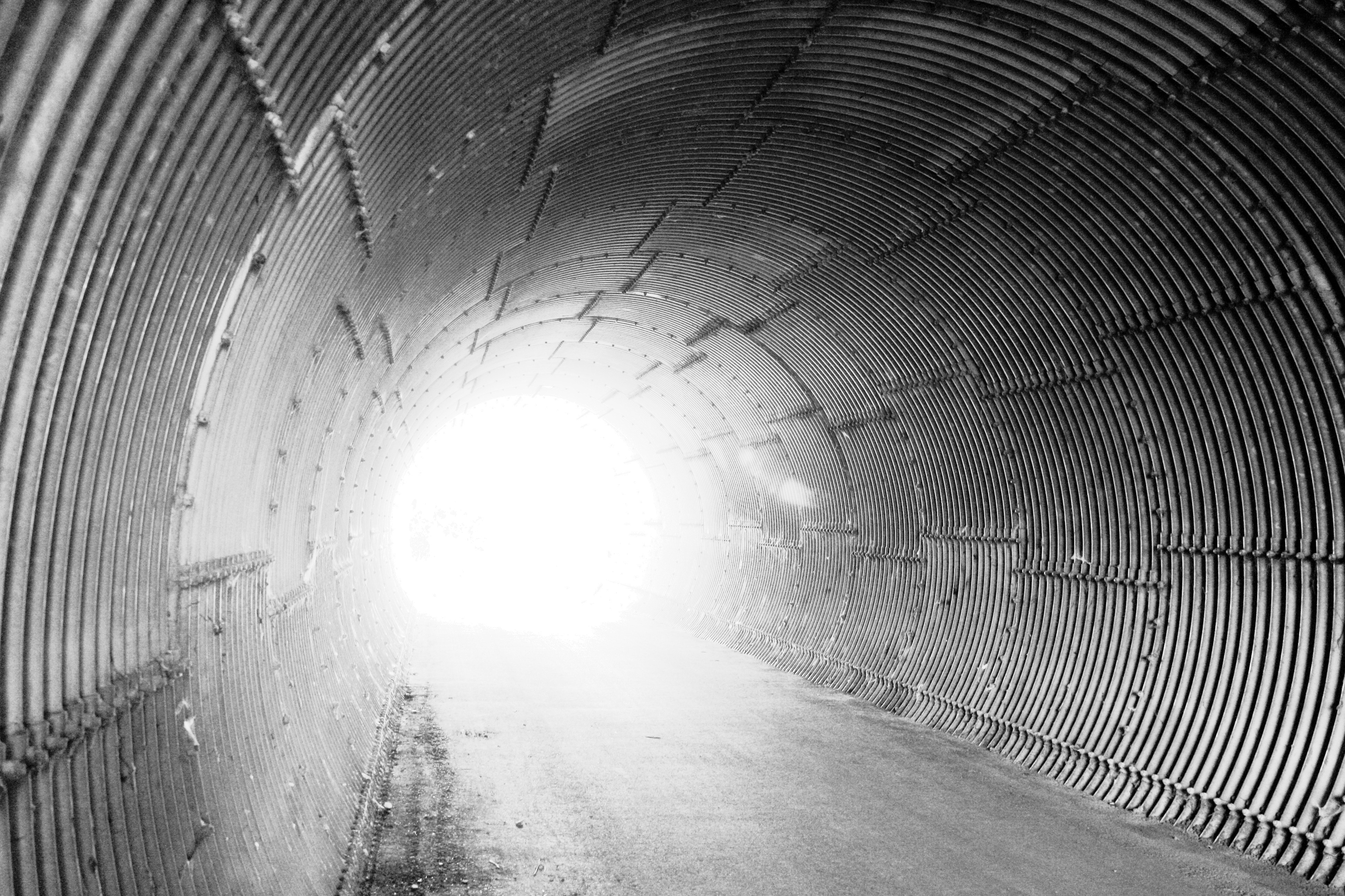 gray steel tunnel