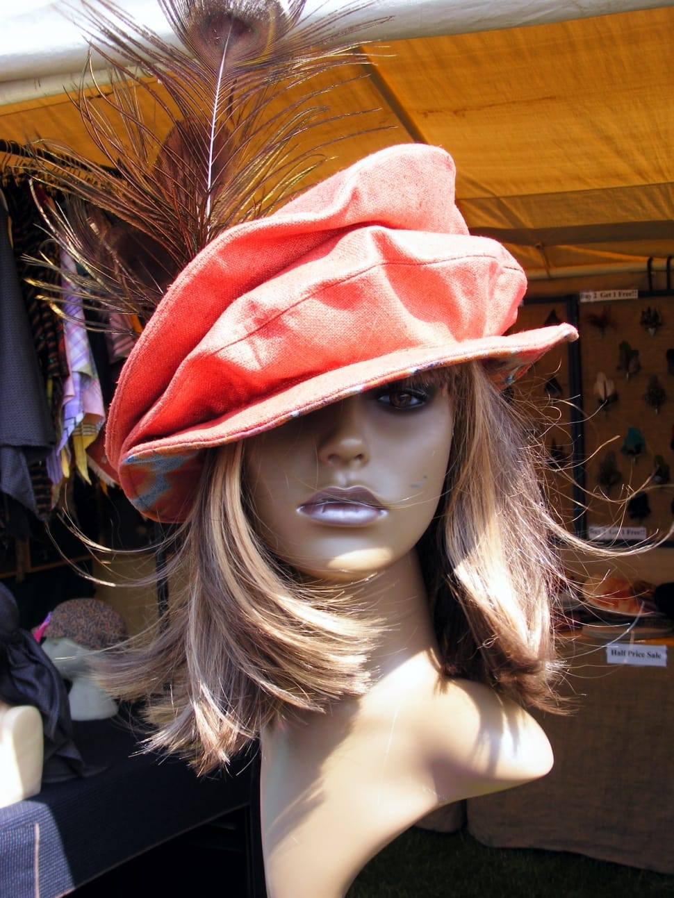 Feather, Hat, Model, Mannequin, Head, one person, long hair preview