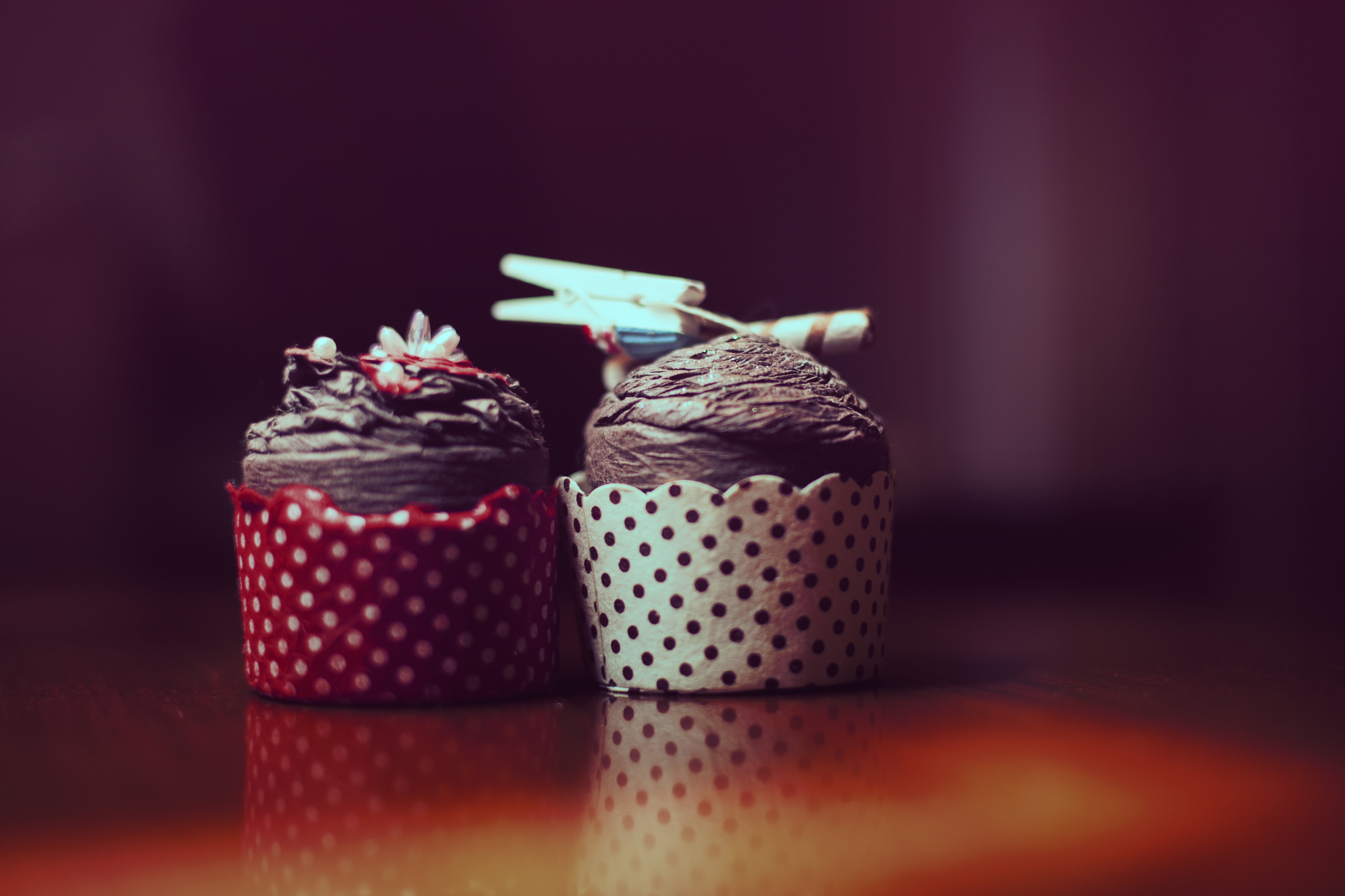 brown and gray cupcake