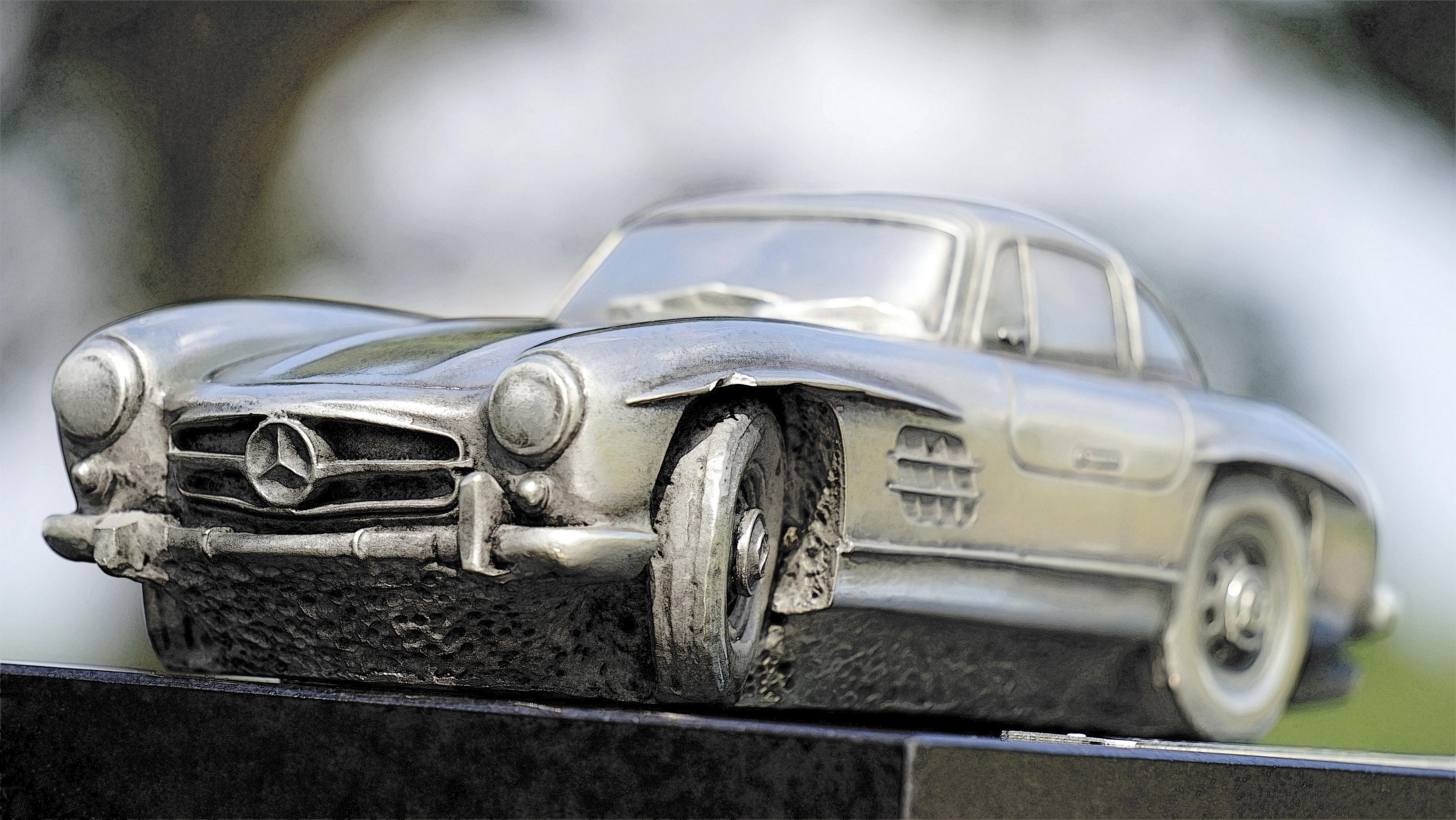 silver car scald model