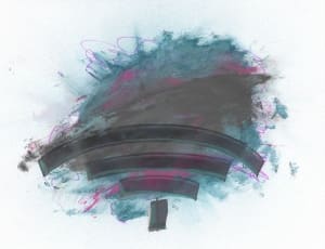 black teal and pink abstract painting thumbnail