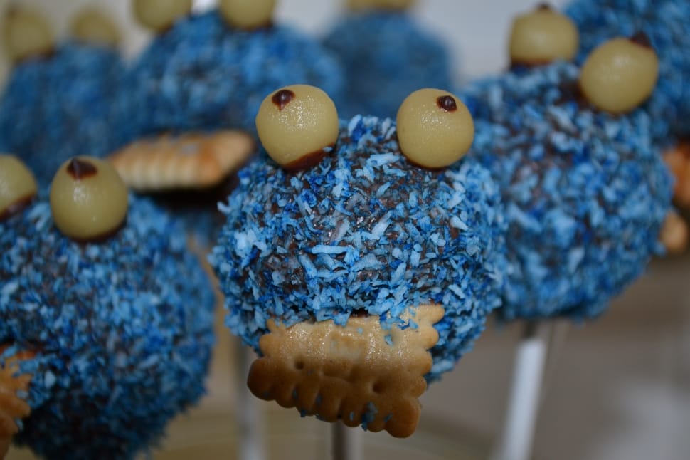 green brown cookie monster pastries preview