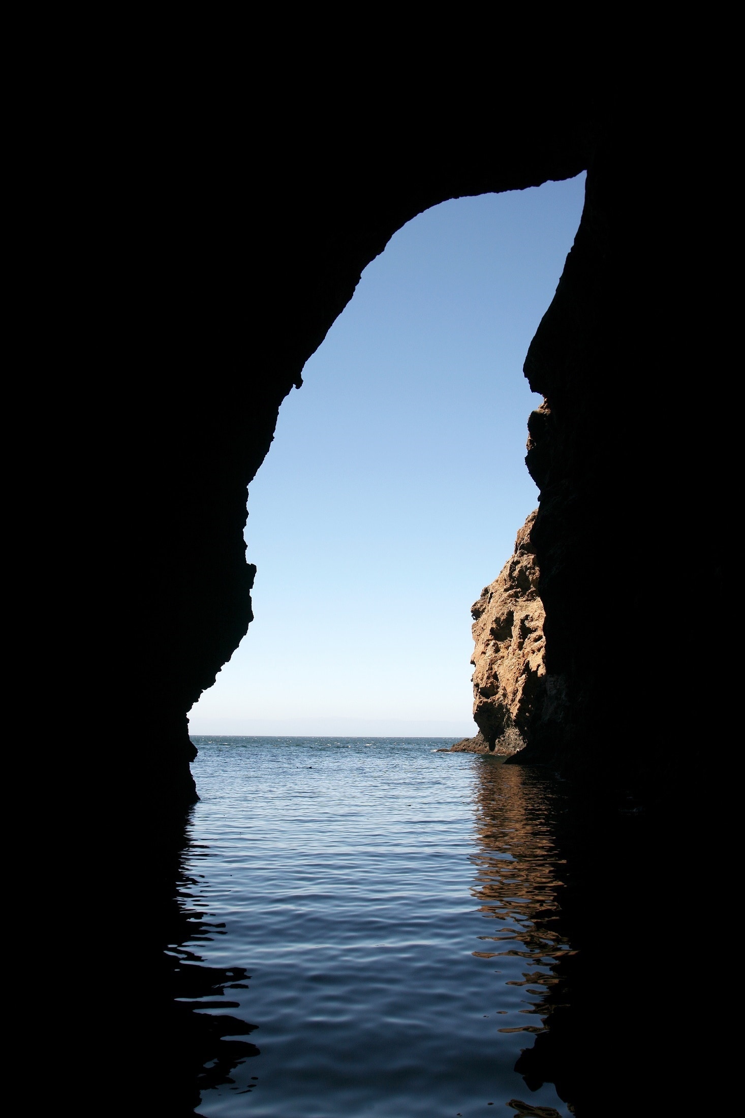 cave on body of water
