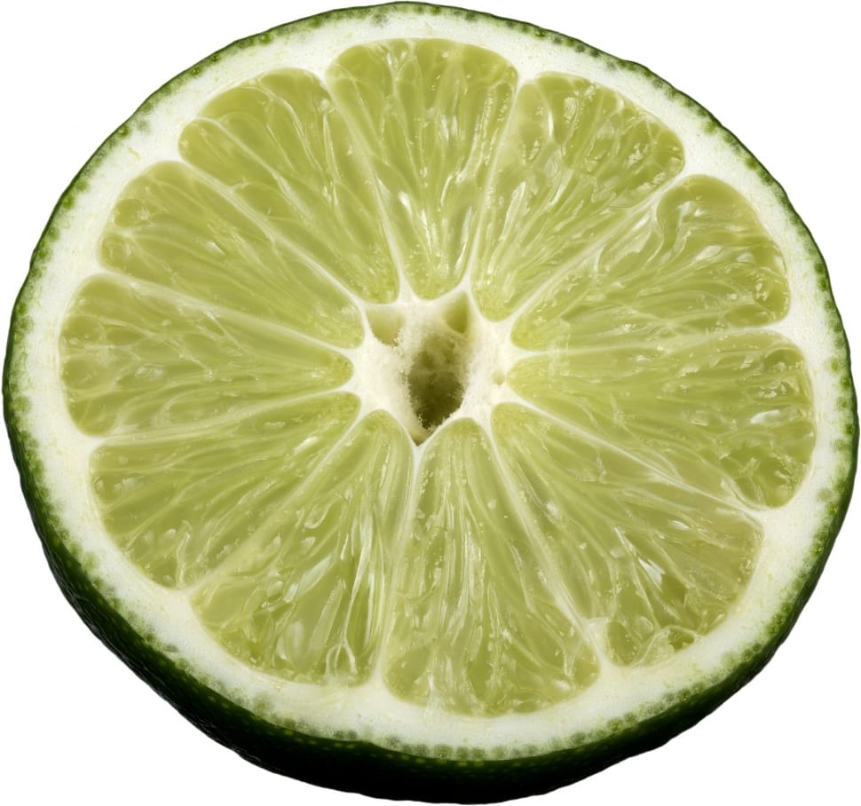 photo of sliced green lemon with white background preview