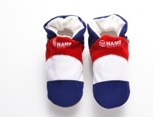baby's black red and blue hams shoes thumbnail
