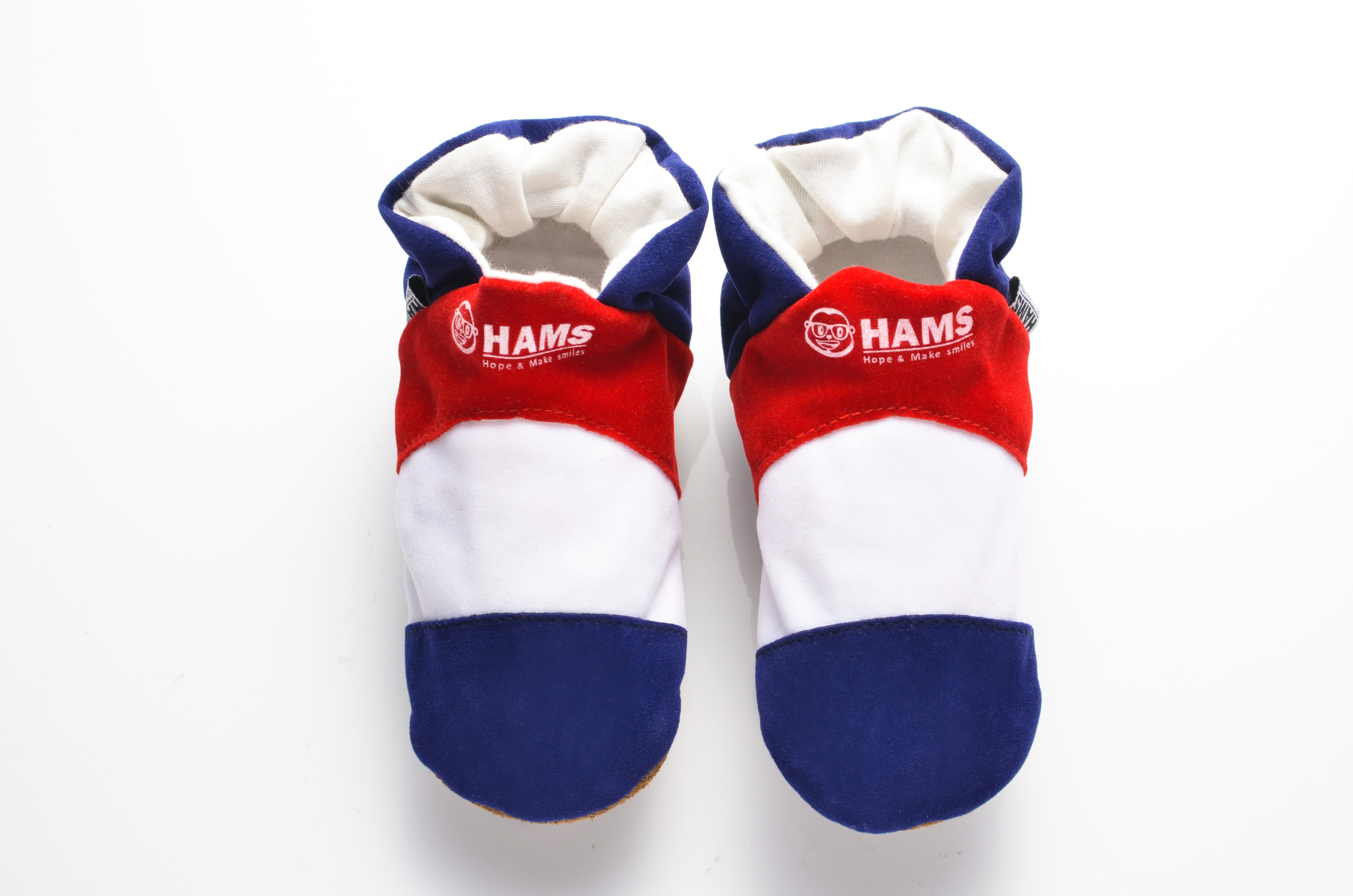 baby's black red and blue hams shoes