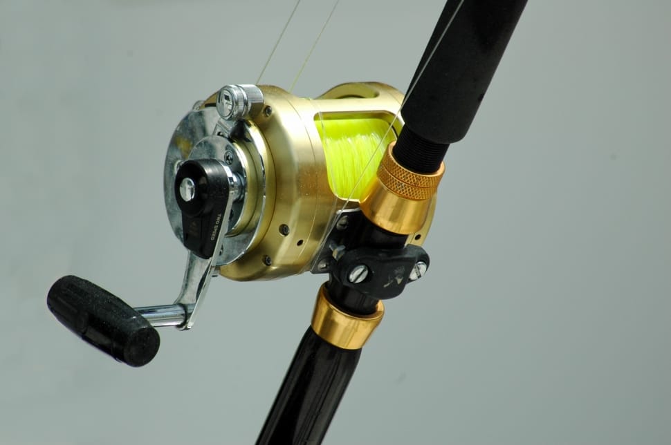 gold and black fishing reel preview