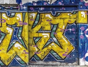 Background, Grunge, Graffiti, Street Art, yellow, black color thumbnail