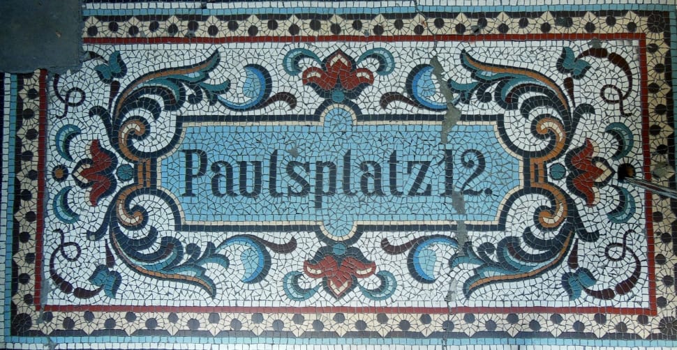 gray and blue floral paul splatz12 print rug preview