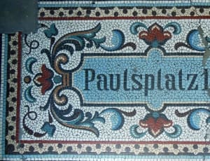gray and blue floral paul splatz12 print rug thumbnail