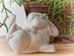 white ceramic rabbit figure thumbnail