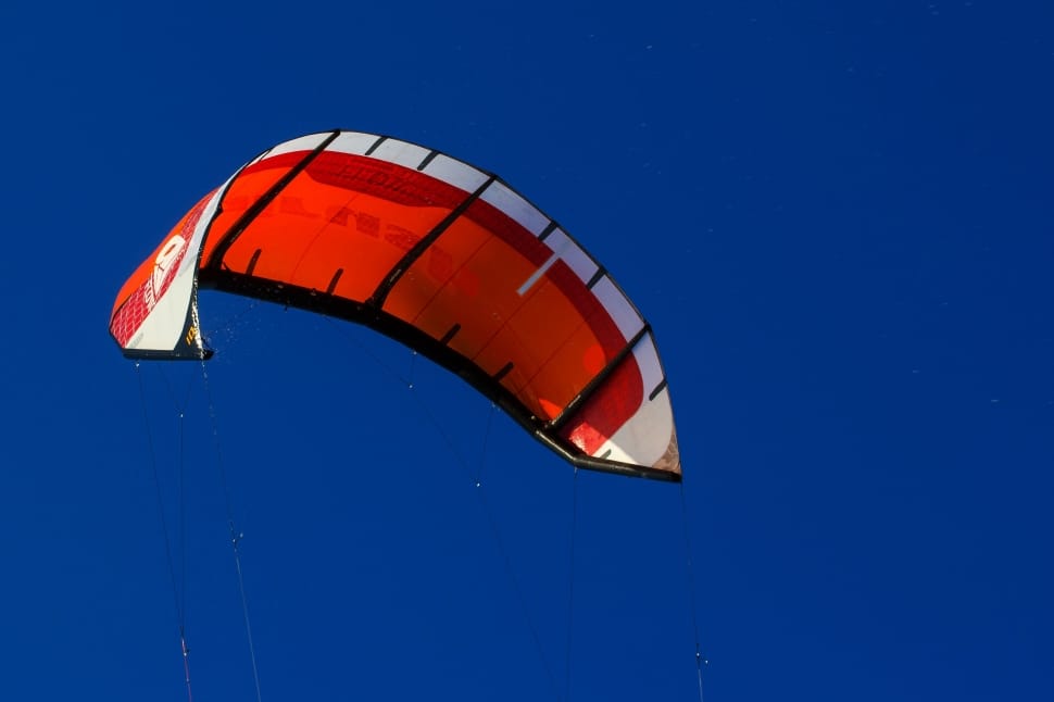red and white parachute preview