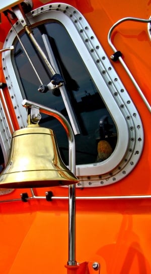 Lifeboat Brass Bell, Rescue Boat, red, no people thumbnail