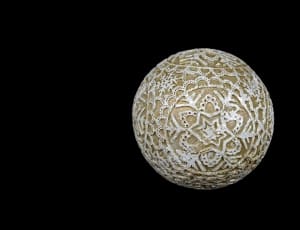 beige and white floral round decor thumbnail