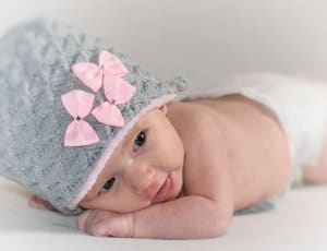 baby's grey knit cap thumbnail