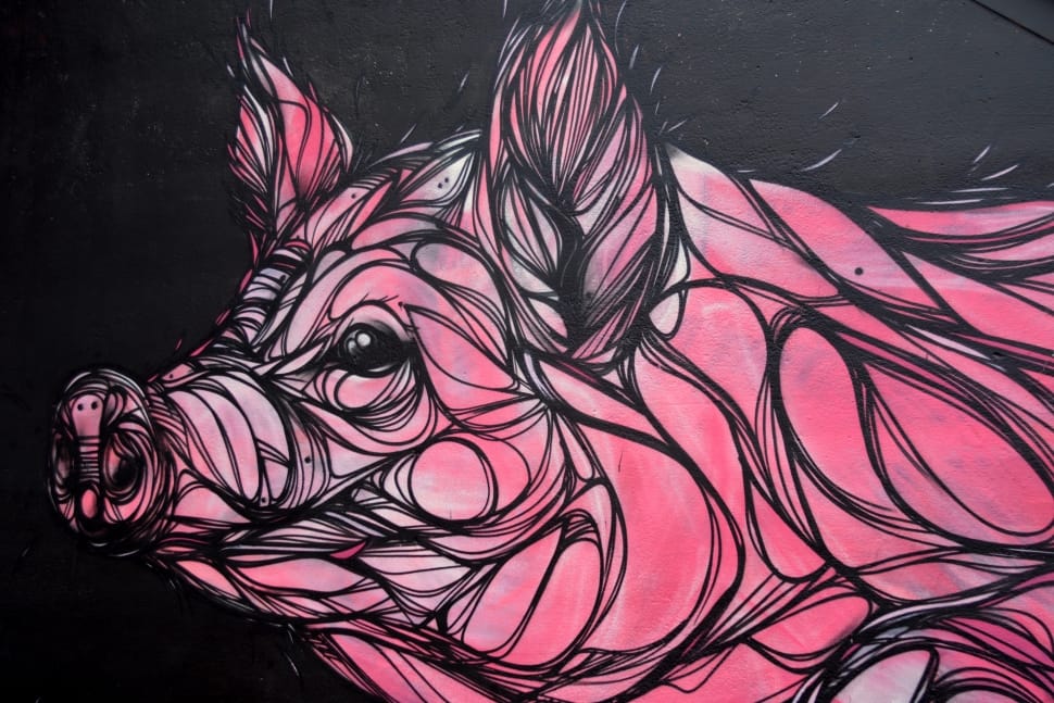 Pig, Work Of Art, Mammal, Animal, pink color, indoors preview