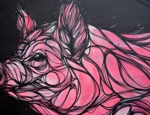 Pig, Work Of Art, Mammal, Animal, pink color, indoors thumbnail