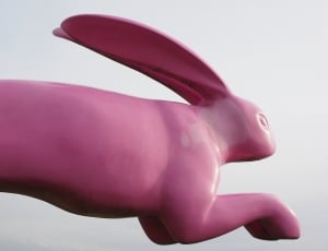 Jump, Running Away, Hare, Bunny Jump, pink color, piggy bank thumbnail
