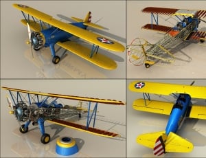 yellow and blue biplane toy thumbnail