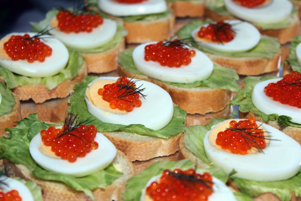 Egg, Caviar, Salad, Bread, Buffet, food and drink, indoors preview