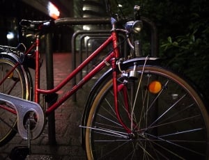 Night, Red, Bike, Bicycle Stand, bicycle, transportation thumbnail