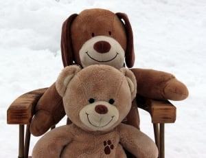 brown teddy bear and dog plush toy thumbnail