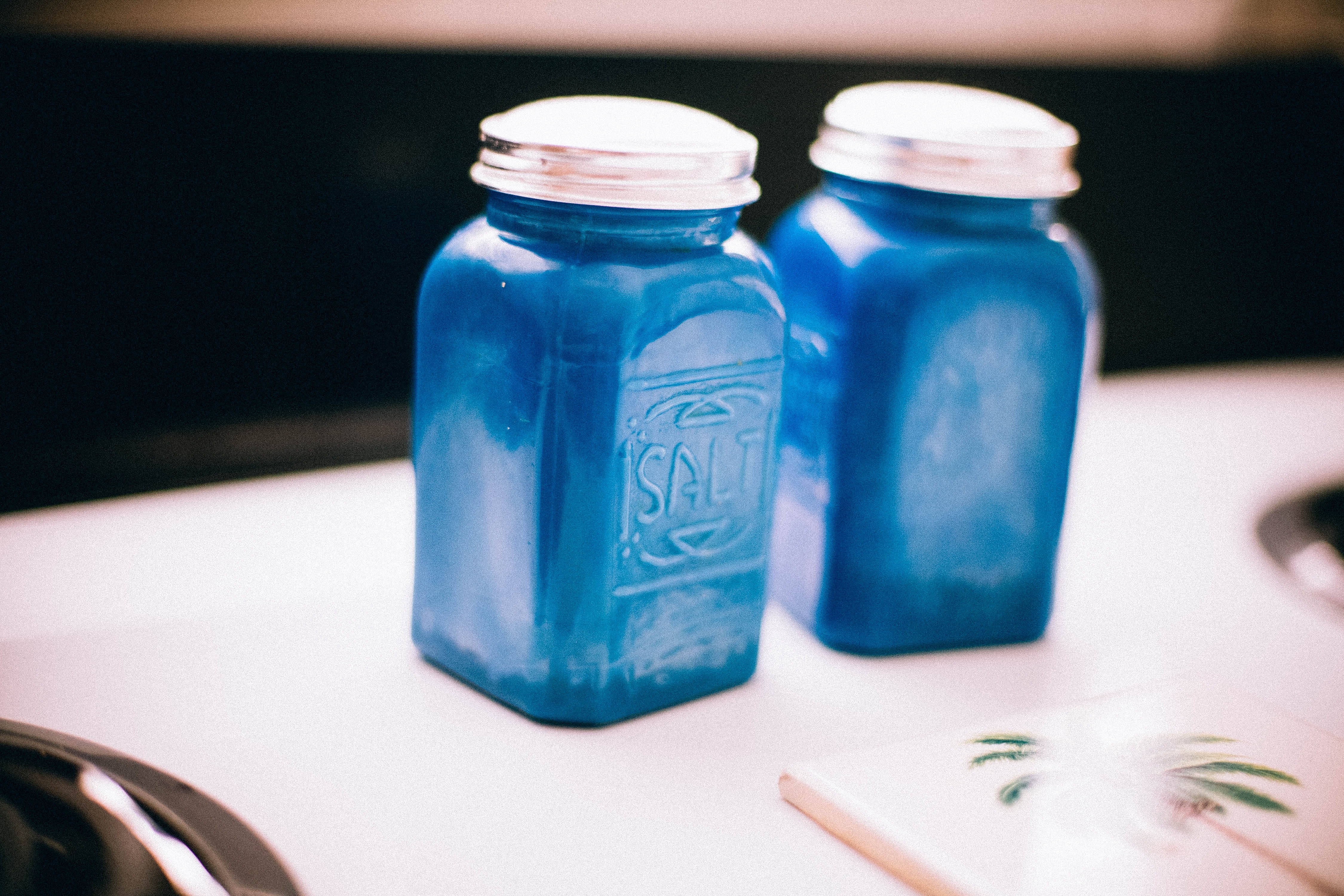 blue salt shaker
